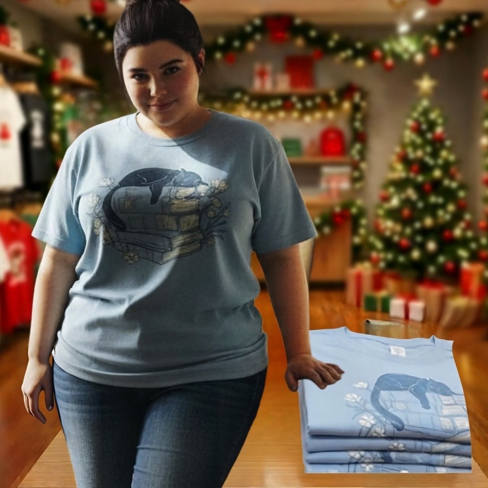 TORRID Tee Cat And Books Graphic 100% Cotton Relaxed T-Shirt NWT Size 2X - Picture 4 of 9